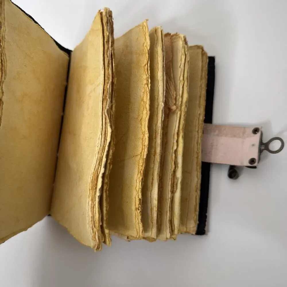 TUZECH Book of Spells Leather Bound Journal Deckle Edge Paper Grimoire